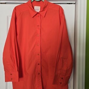 Part Two Women's Orange Button-Up Shirt